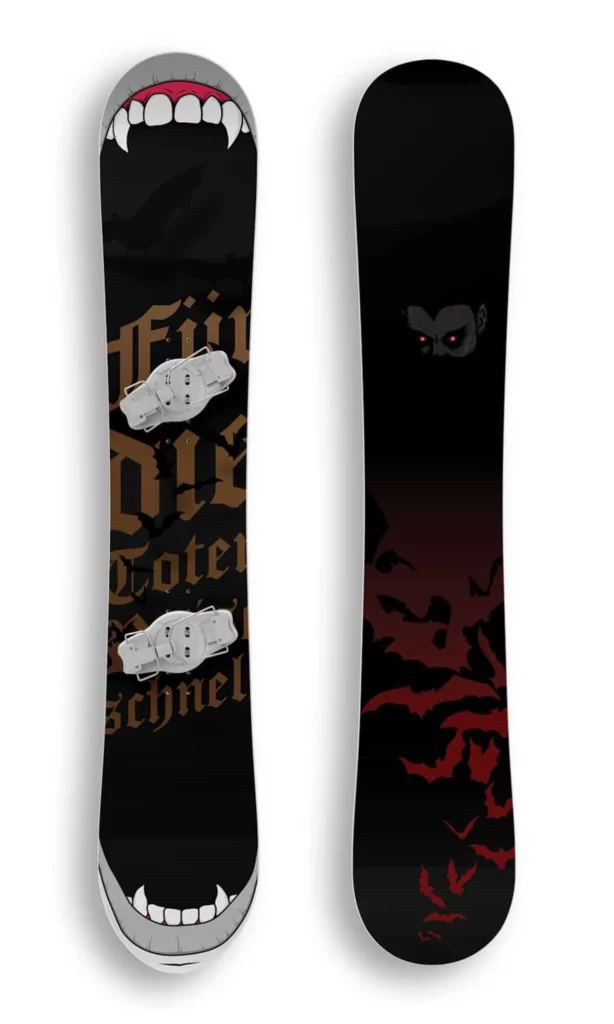 chemical storm vamp snowboard featuring a vampire
