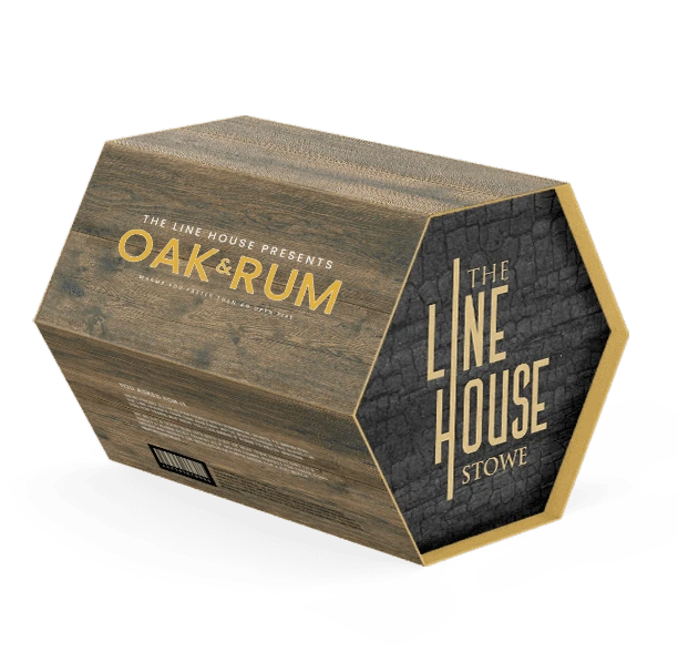 line house stowe vermont oak and rum package design