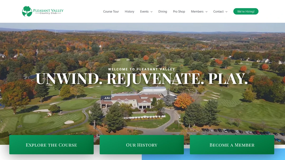 pleasant valley country club's website design